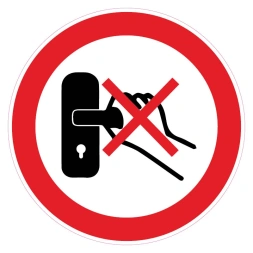 Verboden deur te openen met de hand sticker