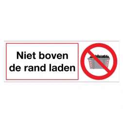 Niet boven de rand laden sticker