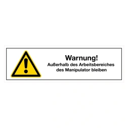 Warnung! Auaerhalb des Arbeitsbereiches des Manipulator bleiben sticker