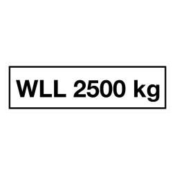 WLL 2500 kg sticker