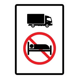 Verboden te overnachten voor vrachtwagenchauffeurs sticker