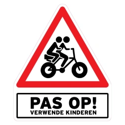 Pas op! Verwende kinderen sticker
