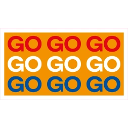WK Sticker Kopen – “GO GO GO” 100mm Multicolor voor €1