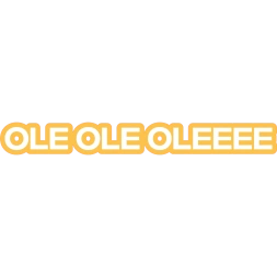 WK Sticker Kopen – “Olé Olé Olé” Wit op Oranje 100mm voor €1