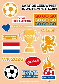 WK stickervel €3,95 | Oranje Voetbal & WK Stickers Premium Kwaliteit