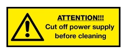 Attention cut off power sticker