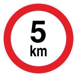 Maximum 5 km sticker