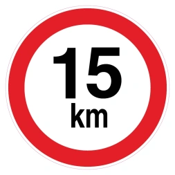 Maximum 15 km sticker