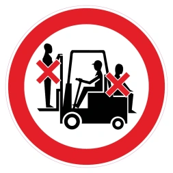 Meerijden op vorkheftruck verboden sticker