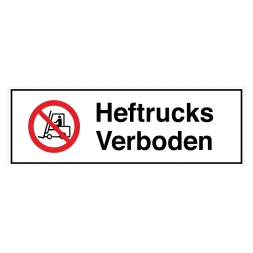 Heftrucks verboden sticker