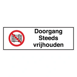 Doorgang steeds vrijhouden sticker - DS1000242