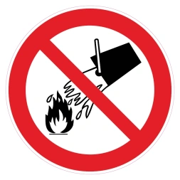 Verboden met water te blussen sticker
