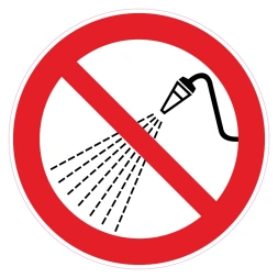Besproeien met water verboden sticker
