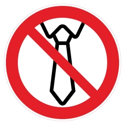 Verbod op bediening met een das sticker