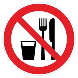 Eten en drinken verboden sticker