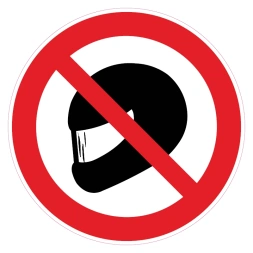 Verboden een helm te dragen sticker