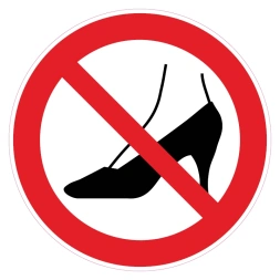 Verboden met hoge hakken te betreden sticker