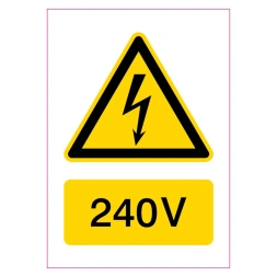Voltagepictogram 240 volt sticker