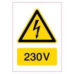 Voltagepictogram 230 volt sticker