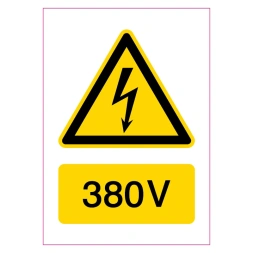 Voltagepictogram 380 volt sticker
