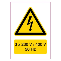 Voltagepictogram 3x 230 V / 400 V - 50 Hz sticker