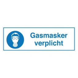 Gasmasker verplicht sticker