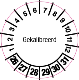 Keuringssticker gekalibreerd