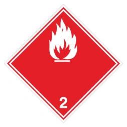 Brandbare gassen (ADR 2.1) sticker - Rood Wit