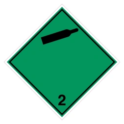 Brandbare, niet giftige gassen (ADR 2.2) Sticker - Groen Zwart
