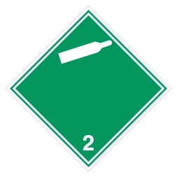 Brandbare, niet giftige gassen (ADR 2.2) sticker - Groen Wit