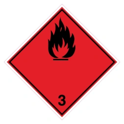 Brandbare vloeistoffen (ADR 3) sticker - Rood Zwart