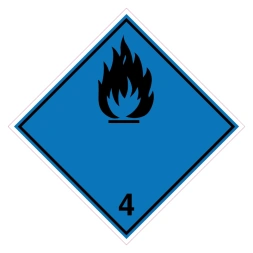 Stoffen die in contact met water brandbare gassen ontwikkelen (ADR 4.3) - Blauw Zwart