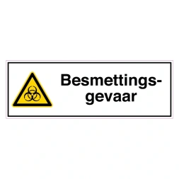 Besmettingsgevaar sticker