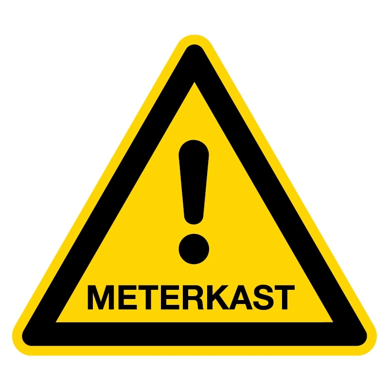 Opgepast: Meterkast sticker | Diversestickers.nl