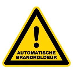 Automatische brandroldeur sticker
