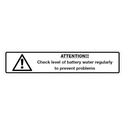 Attention! check batterywater sticker