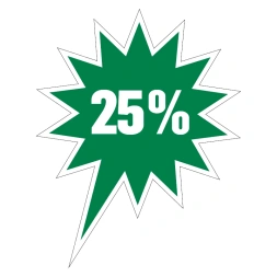 25% Korting sticker - Groen
