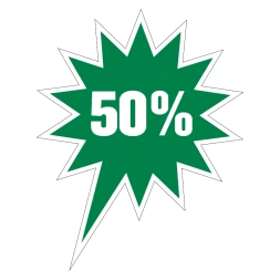 50% Korting sticker - Groen