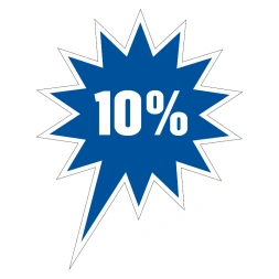 10% Korting sticker - Blauw