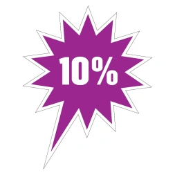 10% Korting sticker - Paars