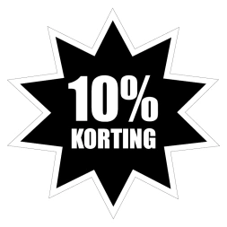 10% Korting sticker - Zwart