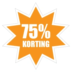 75% Korting sticker - Oranje