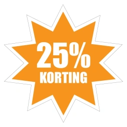 25% Korting sticker - Oranje