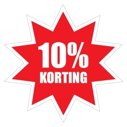 10% Korting sticker - Rood