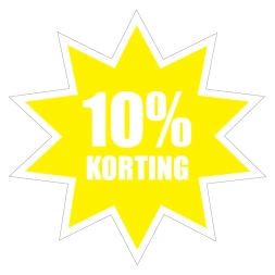 10% Korting sticker - Geel