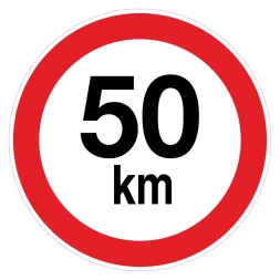 Maximum 50 km sticker