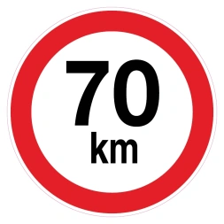 Maximum 70 km sticker